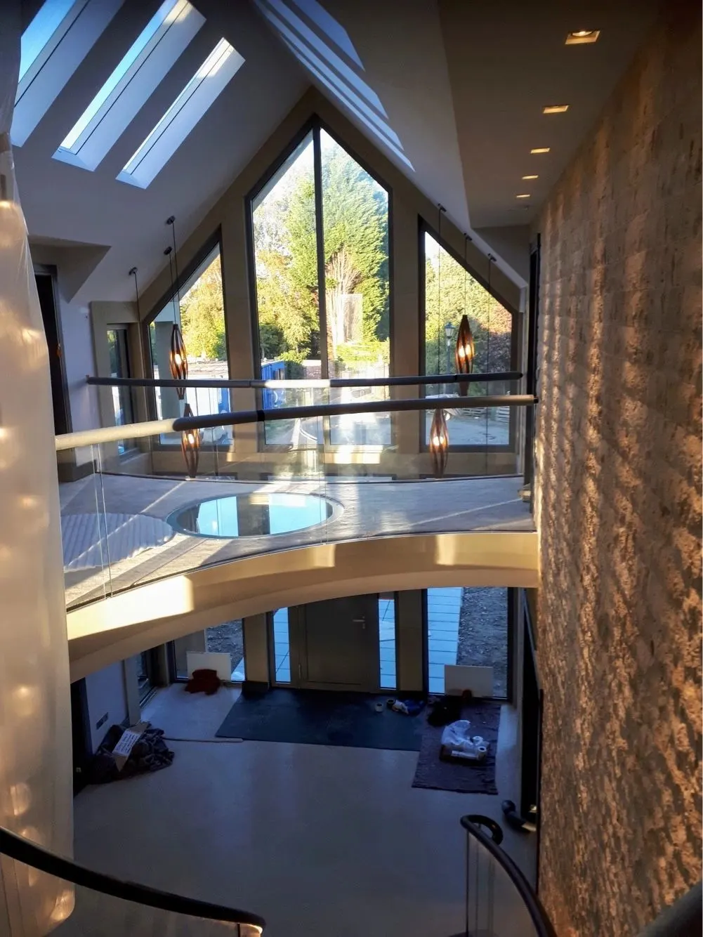 Galleried landing and atrium decorated by Paul Crosby Decorators